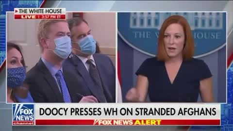 Peter Doocy Reads Quote From "Stranded" American to Jen Psaki’s Face in Tense Moment