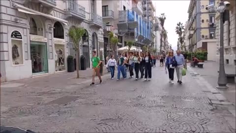 Taking a Stroll down the Walking Street in Salerno, Italy
