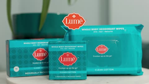 Lume Acidified Deodorant Wipes - 24 Hour Odor Control - Aluminum Free