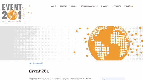 A review of the Event 201 website