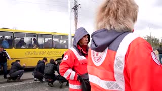Evacuation buses from Mariupol arrive in Zaporizhzhia