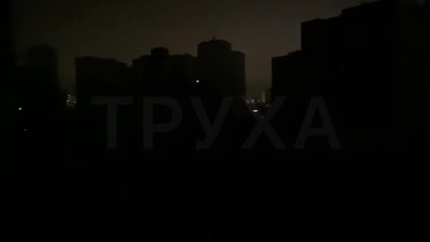 Images of power outages in the evening suburbs of Kiev.