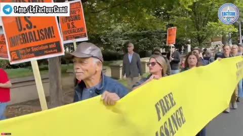 Une manifestation qui entoure le ministère de la Justice et