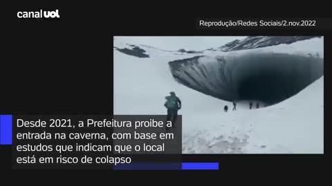 Ushuaia: Brasileiro morre após ser atingido por placa de gelo em caverna na Argentina