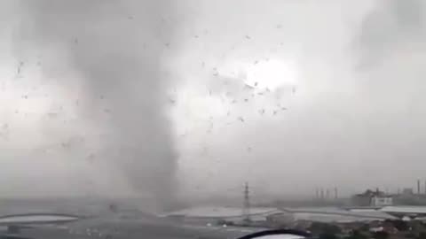 Strong Tornado Hits West Java, Indonesia