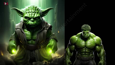 Epic Showdown: Marvel and DC Superheroes Meet Star Wars in Yoda Version