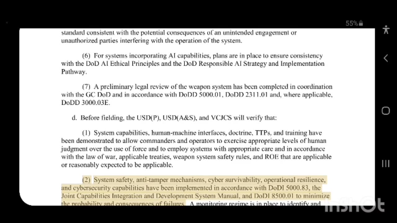 DOD DIRECTIVE 3000.09 AUTONOMY IN WEAPON SYSTEMS Updated Jan. 25, 2023