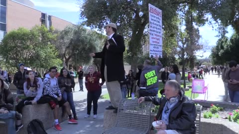 Sinner Arrested for Dumping Liquid on Preacher Jesse Morrell Open Air Preaching