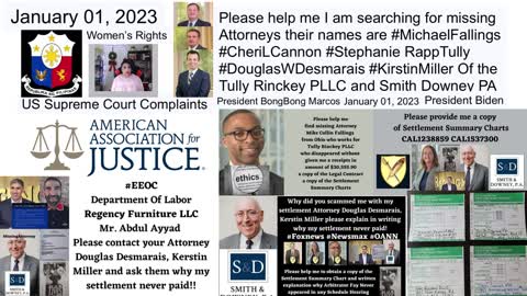 Smith Downey PA - Douglas W. Desmarais Esq - Baltimore Maryland - US Supreme Court Complaints - EEOC - DLLR - BBB - DCBAR - Regency Furniture LLC Corporate Office Headquarters - Tully Rinckey PLLC - Michael C. Fallings Esq - Texas - Cheri L. Cannon Esq -