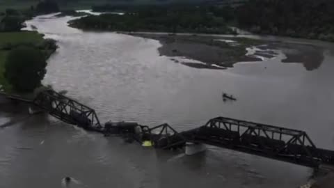 A FREIGHT TRAIN HAS COLLAPSED INTO THE YELLOWSTONE RIVER IN MONTANA. HAZARDOUS MATERIALS