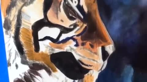 Incredible Tiger Painting on Silk / #tiger #rumble #painting