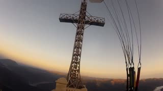 Intense paragliding over Carpathian Mountains