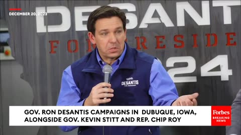 DeSantis Campaigns In Iowa Alongside Oklahoma Gov. Kevin Stitt And Chip Roy