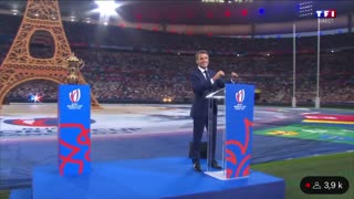 French President & Globalist WEF Puppet Macron is booed by an entire stadium of people.