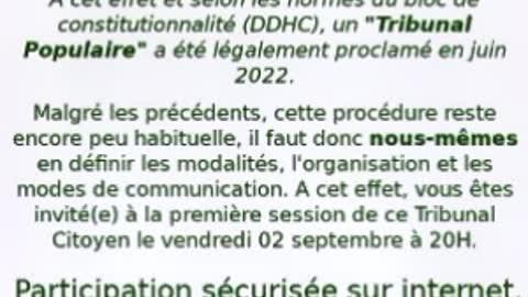 FRANCE : TRIBUNAL POPULAIRE (1ière session)