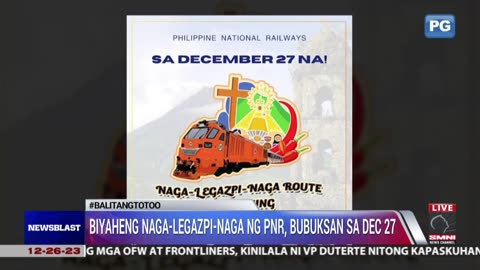 Biyaheng Naga-Legazpi-Naga ng PNR, bubuksan sa Dec 27