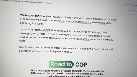 KAMALA HARRIS COP28 STAGED FOR POWER
