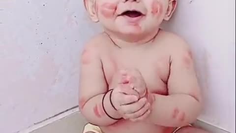 Cute Baby kissed many times