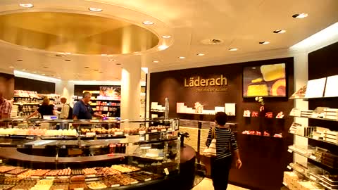 Inside the Laderach Swiss Chocolate Shop