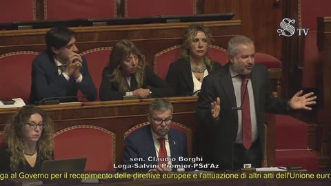 🔴 Sen. Claudio Borghi, in Aula, in discussione generale per la Legge di Delegazione Europea (7-2-24)