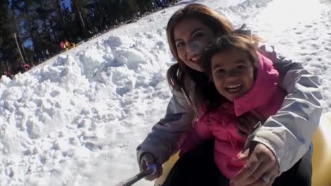 Sledding with a selfie stick