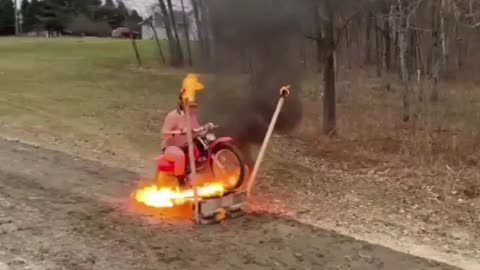 burning man motorbike stunt gone wrong