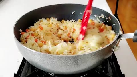Coconut Chickpea Rice Recipe | 15 Min Vegan Dinner Idea | Dish & Devour