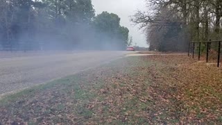 Doing some burnouts on my rural county road in the Bill Elliott race car