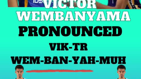 How To Pronounce VICTOR WEMBANYAMA? (Correctly) #shorts #nba #howtosaywords #howtopronounce