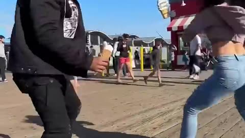 Almost dropped my ice cream 🍦 Fikshun vs Celena!