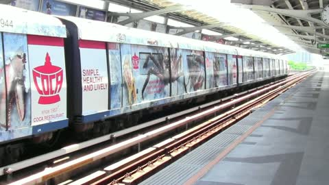 MRT or sky Train in Bangkok, Thailand