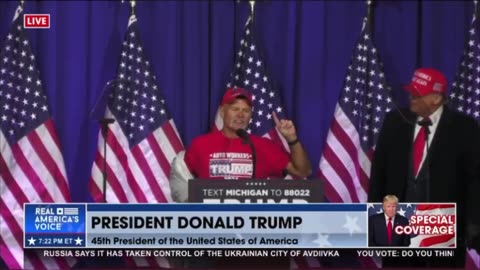 Crowd EXPLODES as Michigan Autoworker Promises 85 Million Voters for Trump in 2024!