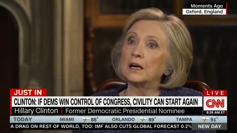 Hillary Clinton Makes Bold Claim! ‘Civility Can Start Again’ If Democrats Win House/Senate