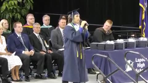 Student singing at His Graduation