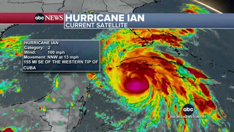 Hurricane Ian strengthens to Category 2 with path toward Florida