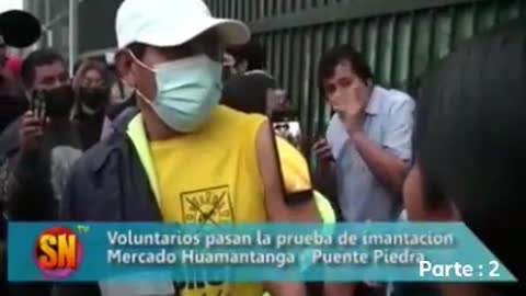 Dr Iro Chagua a personas vacunadas se les pegan imanes y celulares