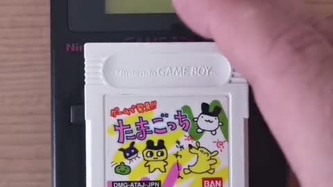 Game de Hakken!! Tamagotchi on the Nintendo Game Boy. Loaded in Nintendo Game Boy Deep Black Console
