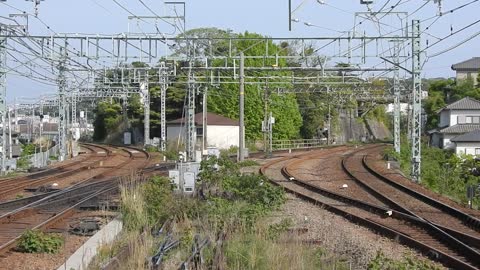 Trains arriving to the station