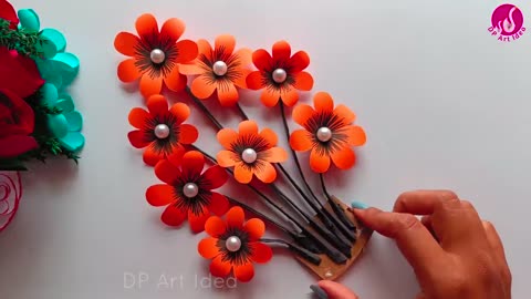 DIY Wall Hanging __ Flower Wall Hanging_ Handmade Paper Wall Hanging __ Easy Craft