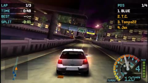 NFS Underground Rivals - Novice Lap Knockout Event 1 Bronze Difficulty(PPSSP HD)