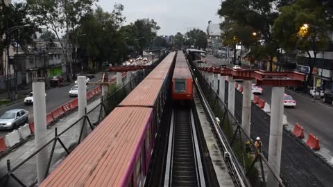 mexico city train Sunset