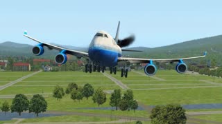 Airplane Boeing 747 Makes An Emergency Landing / X-Plane 11