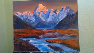 Sunset Mountains Time Lapse Painting