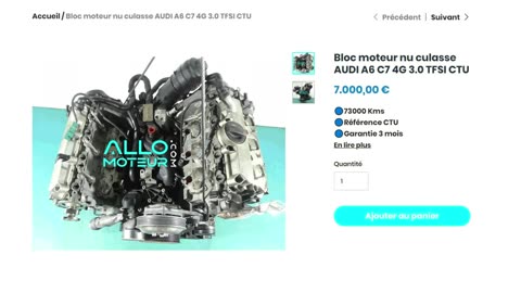 ALLOMOTEUR.COM - Bloc moteur nu culasse AUDI A6 C7 4G 3.0 TFSI CTU