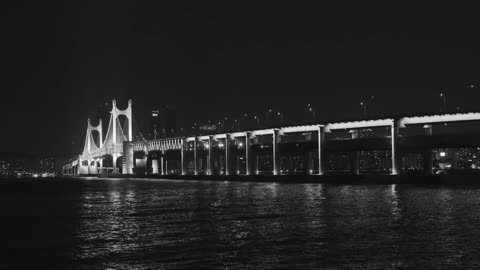 Cars Driving On Bridge On Night Day