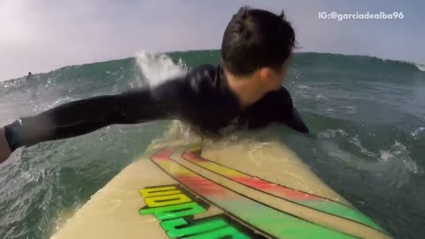 Guy selfie surfer wiped out by wave