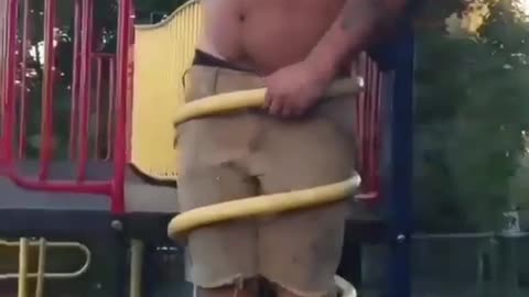 If a big man plays in a children’s park