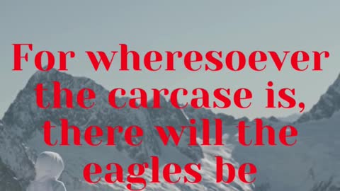 JESUS SAID... For wheresoever the carcase is, there will the eagles be gathered together.