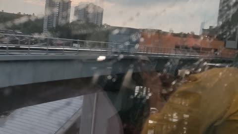 MRT Train View in Rain