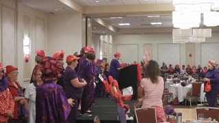 Singing our gooodbyes at a red hat society convention in Edmonton Alberta